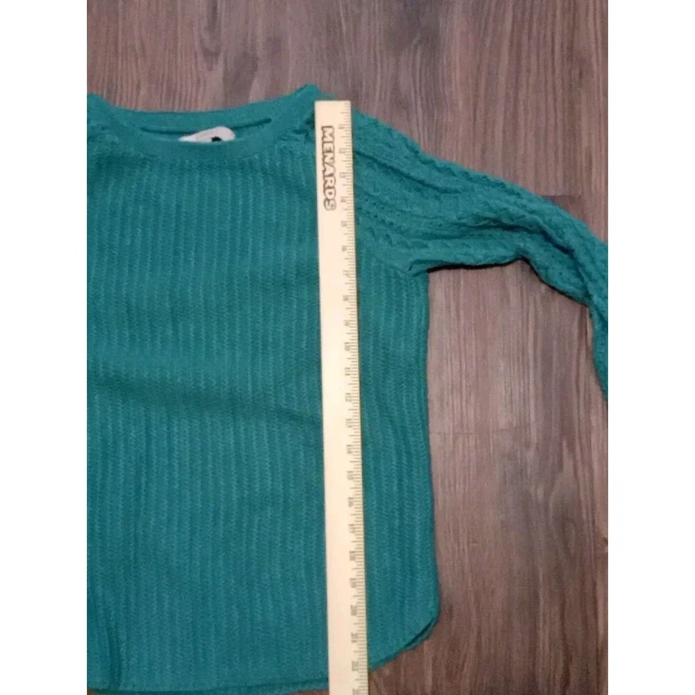 Loft Sweater Womens Size Large pullover Blue/green Crewneck Cotton Wool Blend